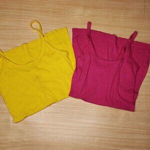 OP Womens Junios Yellow And Pink Tank Top 4-5